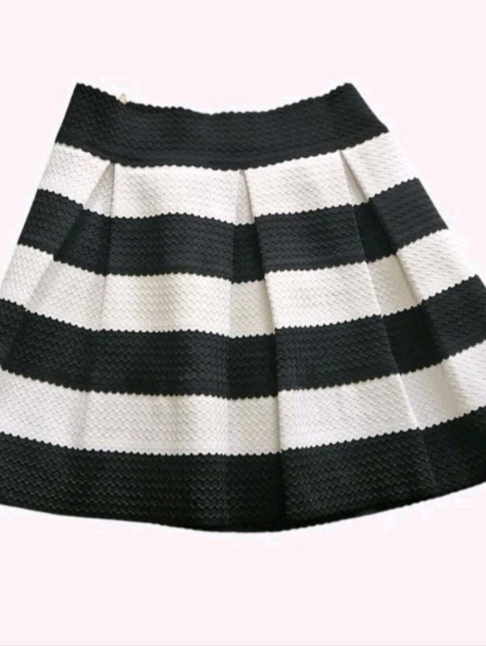 Honey Punch black and white striped skirt with zipper Large
